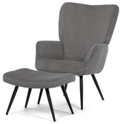 Fotoliu relaxare cu suport pentru picioare L7285GREY6, gri