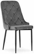Scaun de sufragerie din catifea gri CAPRI