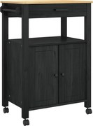 vidaXL Troler de Bucătărie MONZA Negru 60 x 40 x 88,5 cm