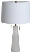 Veioza, Lampa de masa, Alabastru, Textil Alb, Linen