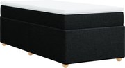 vidaXL Pat box spring cu saltea, negru, 80x200 cm, textil