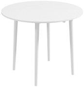 HOMCOM Masă de sufragerie pliabilă 2 abătătoare, masă rotundă extensibilă pentru 4 persoane, picioare din lemn Ø 89 x 73,5 cm, alb | Aosom Romania
