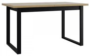 Masă sufragerie extensibilă Elarna 80 x 140 180 III (Stejar sonoma + Negru) (pentru 4-8 persoane). 1105374