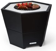 Hekla 2 în 1, șemineu, Ø 60 cm, rezistentă la apă și îngheț, placă de grătar, grătar de grătar