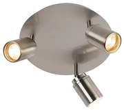 Spot modern pentru baie din oțel cu 3 lumini IP44 - Ducha