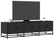 vidaXL Dulap TV, negru, 150x35x41 cm, lemn prelucrat și metal
