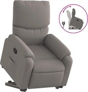 vidaXL Fotoliu rabatabil cu ridicare pe verticală, gri taupe, textil