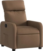 vidaXL Fotoliu rabatabil, maro, material textil