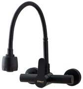 Baterie bucatarie TRENDY'S, tip lebada , prindere pe perete , pipa flexibila , perlator cu doua functii