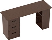 HOMCOM Birou modern cu 3 sertare și 3 rafturi pentru dormitor și birou, din lemn, 120x49x72 cm, nuc | Aosom Romania