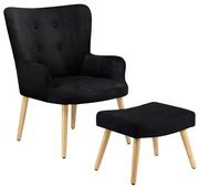 Fotoliu negru cu tapițerie din catifea Coco - Støraa