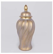 Vază ceramică 41x20 cm auriu/gri