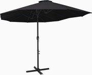 vidaXL Umbrelă de soare exterior cu stâlp aluminiu, negru, 460x270 cm