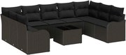 vidaXL Set de canapele pentru grădină Negru poliratan