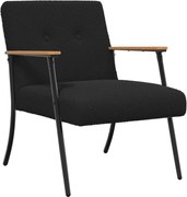vidaXL fotoliu Negru 59 x 75 x 78 cm Țesătură moale asemănătoare lânii