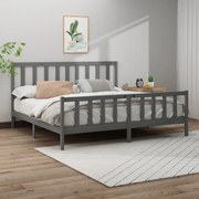 vidaXL Cadru de pat, gri , 200x200 cm, lemn masiv de pin