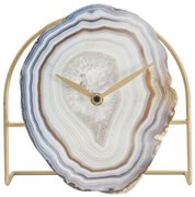 Ceas decorativ de masa multicolor din MDF si metal, 20x7x19,5 cm, Geode Mauro Ferretti