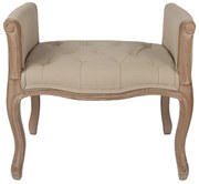 Bancheta shabby chic cu brate laterale, bej, stofa