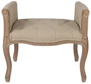 Bancheta shabby chic cu brate laterale, bej, stofa