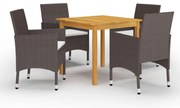 vidaXL Set mobilier de grădină, 5 piese, maro
