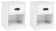 vidaXL Noptiere, 2 buc, alb extralucios, 39x39x47,5 cm, lemn prelucrat