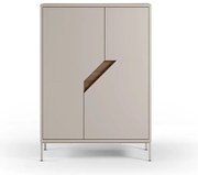 Comodă crem/în culoare naturală cu aspect de lemn de stejar 85x120x40 cm Lilou – Marckeric