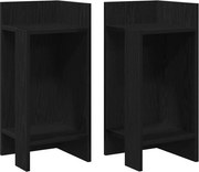 vidaXL Mese laterale 2 buc cu raft negru 25,5x27x60 cm