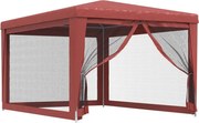 vidaXL Cort de petrecere cu 4 pereți din plasă, roșu, 3x4 m, HDPE
