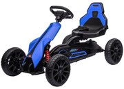 Kart cu pedale pentru copii cu vârsta de 3-8 ani cu scaun reglabil în 4 poziții și roți EVA, 100x58x58,5cm, albastru-negru HOMCOM | Aosom Romania