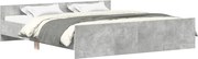 vidaXL Cadru de pat cu tăblie la cap/picioare, gri beton, 200x200 cm