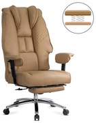 Scaun directorial bej din piele ecologica cu sezut cu arcuri OFF 421