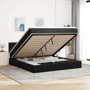 vidaXL Cadru de pat otoman cu saltea, catifea neagră 160x200cm