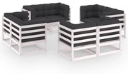 vidaXL Set mobilier de grădină cu perne, 8 piese, lemn masiv de pin