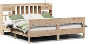 vidaXL Pat cu bibliotecă fără saltea, 180x200 cm, lemn masiv de pin