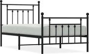 vidaXL Cadru pat metalic cu tăblii de cap/picioare, negru, 80x200 cm