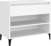 vidaXL Pantofar, alb, 70x36x60 cm, lemn prelucrat