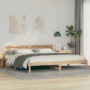 vidaXL Cadru de pat cu headboard Maro 180 x 200 cm Lemn masiv de pin