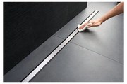 Set rigola pentru dus Geberit CleanLine 90-200 mm plus capac 30-90 cm metal periat cu margine neagra