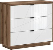 Comoda FORN, nuc/alb lucios, PAL melaminat, 106x43x93 cm