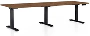 Masă înălțime reglabilă OfficeTech Long, 240 x 80 cm, picioare negre, stejar silverjack