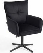 HR250CROSS Scaun Catifea Neagră Bază Neagră