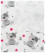 New Baby Aleză impermeabilă din flanel Cute Teddy roz, 57 x 47 cm