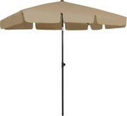 vidaXL Umbrelă de soare de plajă, taupe, 200x125 cm