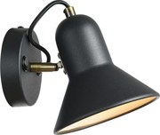 Aplica de perete cu spot ASTAMA 1xE27/40W/230V, negru/alamă