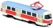Tramvai unic din metalic Tatra T3, 16cm - cu tragere