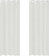 vidaXL Perdele Voile cu Oeje 2 buc Alb