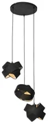 Lampă modernă cu pandantiv neagră cu 3 lumini - Cloth