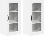 vidaXL Dulap de bucătărie 2 pcs Alb 40 x 31 x 80 cm Lemn compozit