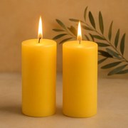 Set de lumânări , 25 cm, Ø 10 cm, galben, 2 buc