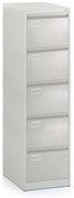 Dosar metalic A4 - 5 sertare, 45,5 x 62 x 162,5 cm, încuietoare cilindru, gri deschis - ral 7035